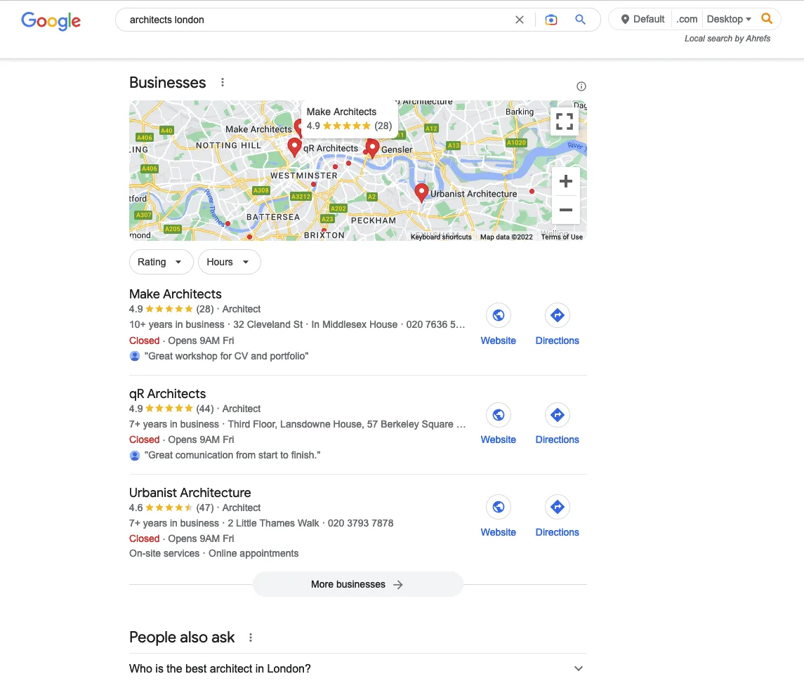 Architects Local SEO