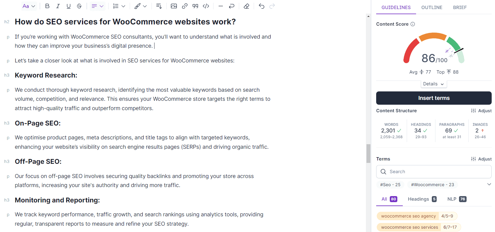 WooCommerce SEO Content Writing Software.