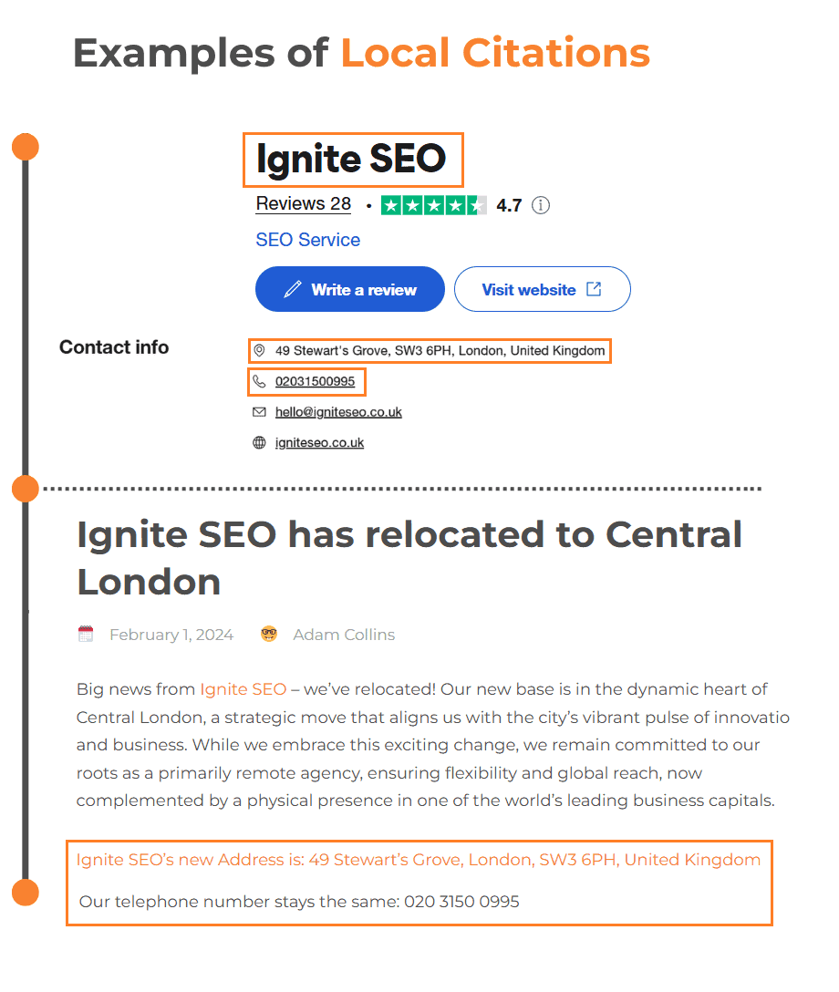 What Are Local Citations? Examples from TrustPilot & Company News Article